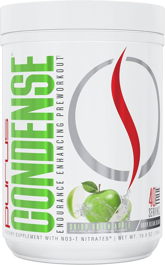 Purus Labs CONDENSE PreWorkout Powder, 40 Servings (Crisp Green Apple)