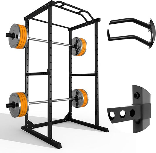 81.5 in Gym Equipment for Home, Squat Rack Power Cage with 14 Gears, 1200 Lbs Capacity Squat Rack, Perfect for Home Gym Fitness