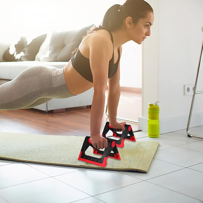 Push Up Stands for Strength Training, 1 Pair Push up Handles for Floor Parallettes Push-up Bars for Floor Rotating Push-up Rack Fitness Equipment for Home Workouts