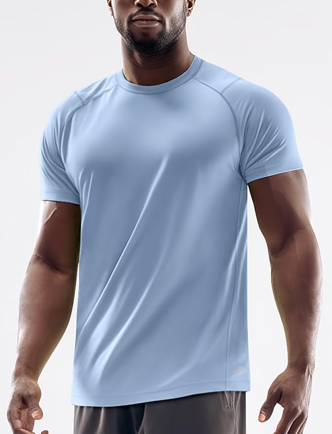 Zengjo Running Shirts for Men Quick Dry Performance T-Shirt Moisture-Wicking Athletic Tee for Gym Workout Training
