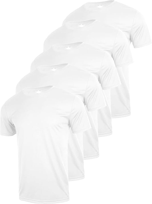 3 & 5 Pack Shirts for Men Moisture Wicking Workout Performance Dry Fit Mesh Gym Athletic Running T-Shirt