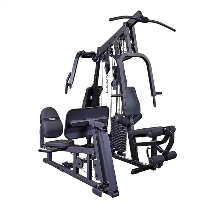 Body-Solid (EXM2500BLPS/300) Multi-Station Home Gym Machine, Arm & Leg Strength Training Functional Exercise Workout Station, 310lbs. Black Weight Stack with Leg Press
