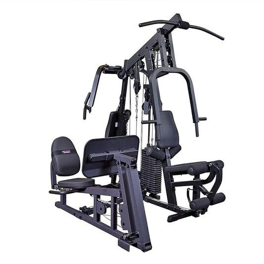 Body-Solid (EXM2500BLPS/300) Multi-Station Home Gym Machine, Arm & Leg Strength Training Functional Exercise Workout Station, 310lbs. Black Weight Stack with Leg Press
