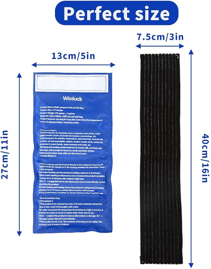 Gel Ice Cold Packs - (2-Piece Set) Soft Reusable Cold/Hot Compress, Provides Alleviate Joint and Muscle Pain. Flexible Therapy from Injuries - Shoulder, Back, Knee, Neck, Ankle & More.