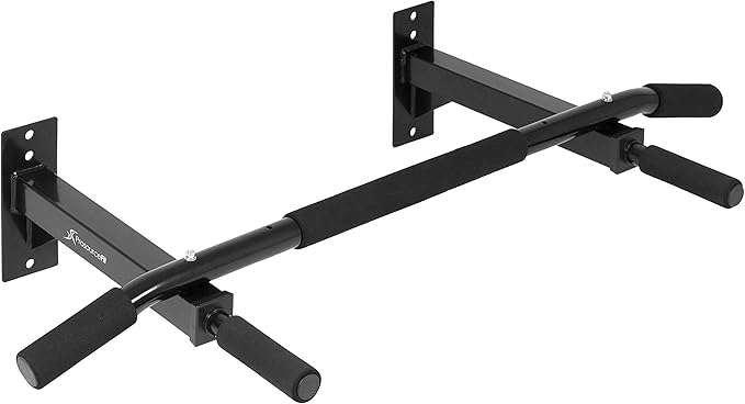ProsourceFit Wall-Mounted Pull-Up/Chin-Up Bar, Heavy Duty 300 lb. Capacity, Black