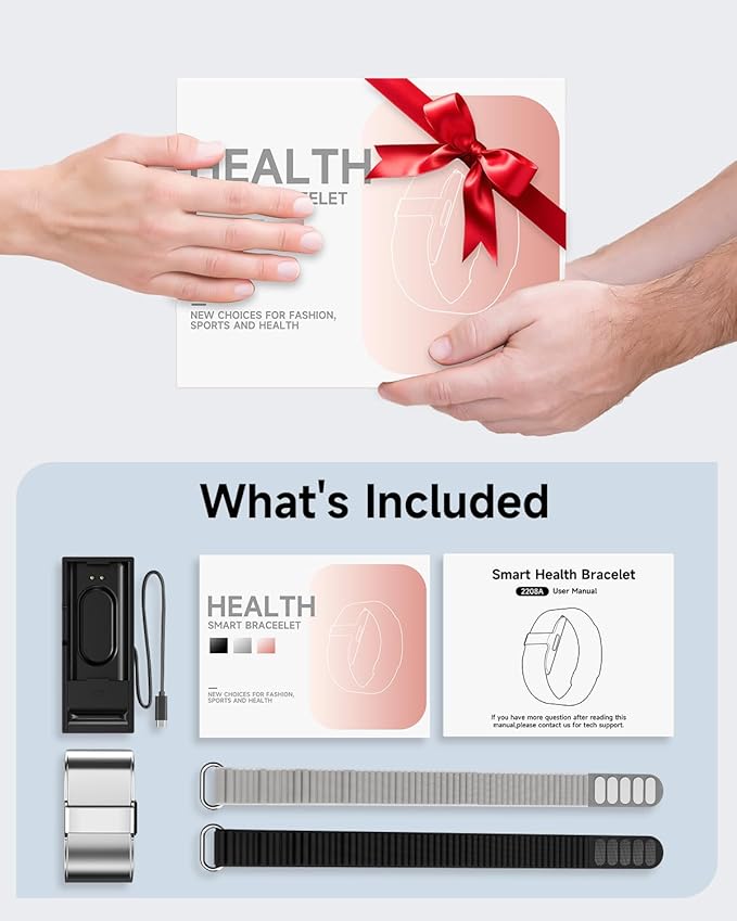 Health Fitness Tracker, Wearable Activity Step Tracker for Men Women, Continuous Sleep/ Heart Rate/ SpO2/ Stress/ Blood Pressure Monitor, IP68 Multiple Sports Modes Watch, Free App for Android iPhone