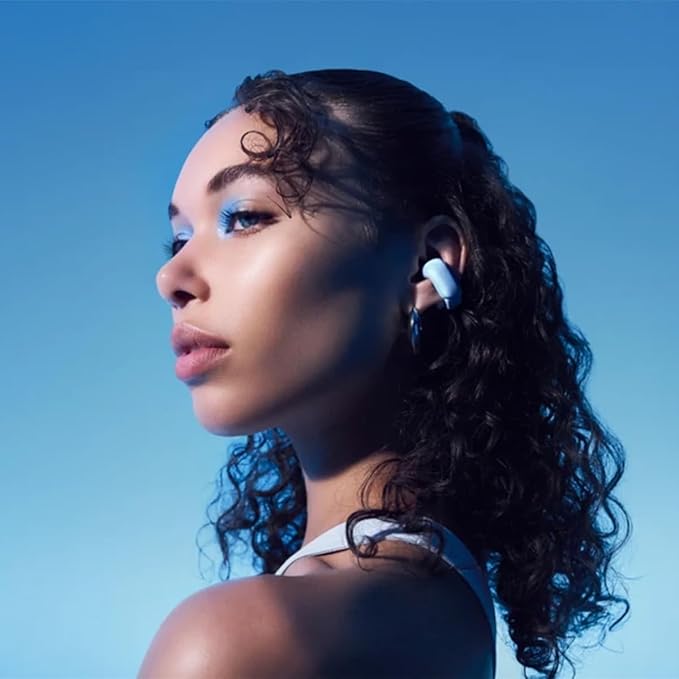 Bose Ultra Open Bluetooth Earbuds, True Wireless Earbuds with OpenAudio for Awareness, Clip On Design for Comfort, Immersive Audio, Up to 48 Hrs of Playtime + 20W Wall Charger (Moonstone Blue)