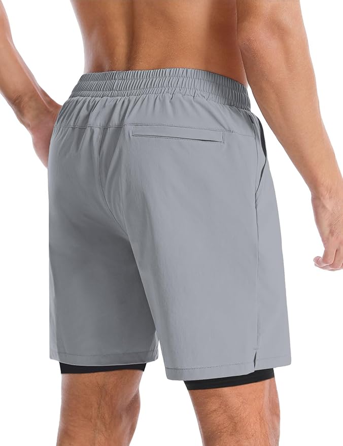 Aolesy Men's 5''/7'' Running Shorts Quick Dry Workout Gym Shorts with Pockets, Tennis Training Athletic(Linerless & Liner)