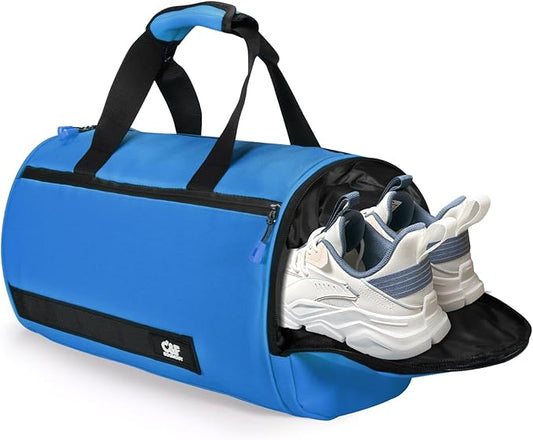 C&F BOGMOST Small Travel Duffel Bag,Compact Sports Small Gym Bag with Shoes Compartment,Lightweight Duffel Bag for Men & Women,Personal Item Travel Bag Weekender Bags for Travel Sports Gym-Royal Blue
