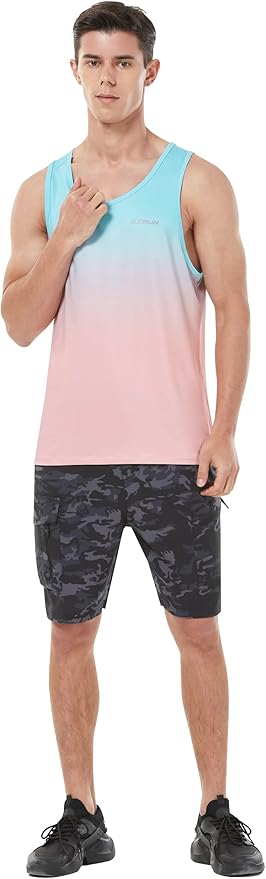 EZRUN Men's Quick Dry Sport Tank Top for Bodybuilding Gym Athletic Jogging Running,Fitness Training Workout Sleeveless Shirts