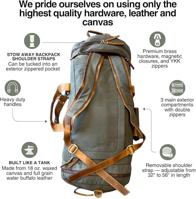 55L Nomad Canvas Duffel (Green)