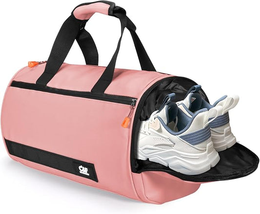 C&F BOGMOST Small Travel Duffel Bag,Compact Sports Small Gym Bag with Shoes Compartment,Lightweight Duffel Bag for Men & Women,Personal Item Travel Bag Weekender Bags for Travel Sports Gym -Pink