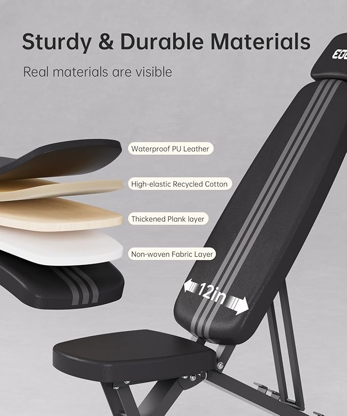 Adjustable Weight Bench for Home Gym, Heavy Duty Workout Bench Up to 880/1500 LBS, Decline Incline Strength Training Bench for Full Body Exercise