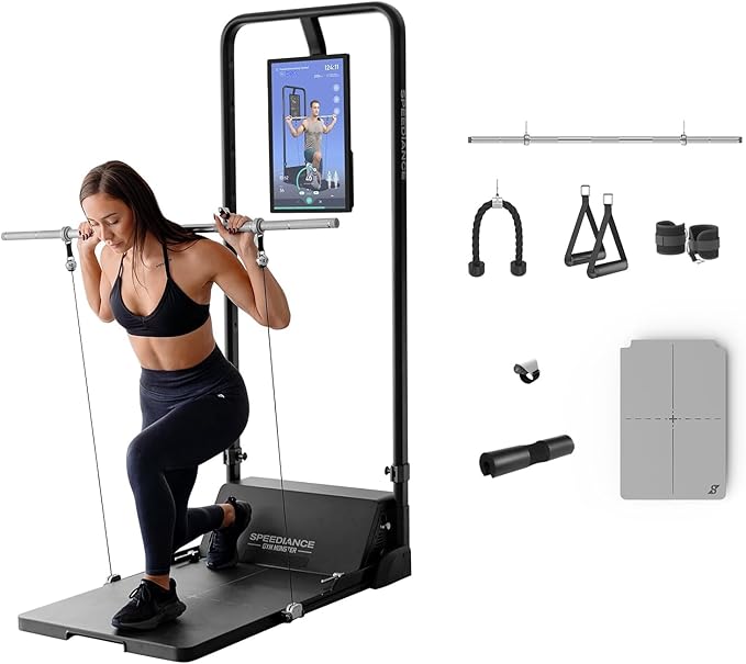 Speediance Gym Monster & AeroRow Rowing Bench & Adjustable Weight Bench & Accessories Organizer & Smart PowerGrip Bundles
