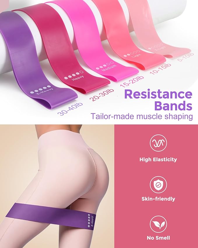 Pilates Essentials Kit for Women, 14-Inch Magic Circle Home Pilates Equipment with Pilates Ring and Ball Set, 5 Resistance Bands & Accessories for Home Workouts Beginners Essentials Starter Set