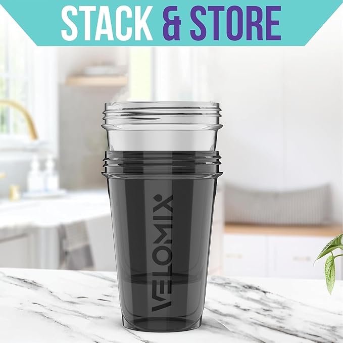 VELOMIX -2 Pack- 20 oz Protein Shaker Bottles for Protein Mixes - 2x Wire Whisk | Leak Proof Shaker Cups for Protein Shakes and Pre Workout | Protein Shaker Bottle Pack (Black/Transparent)