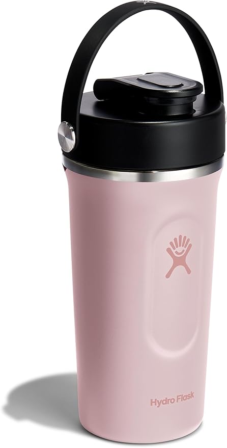 Hydro Flask Shaker Bottle – Insulated Stainless Steel Gym Bottle for Pre Workout & Protein 24 Oz Trillium Pink