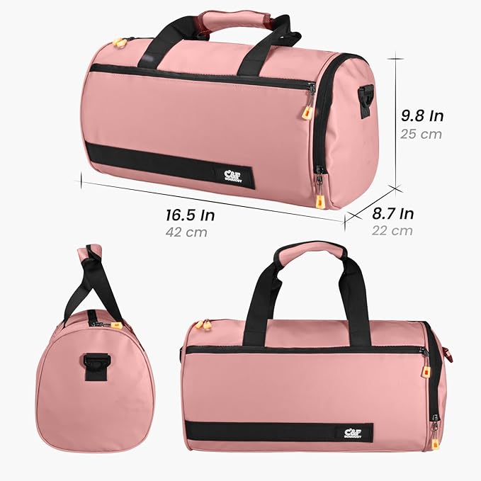 C&F BOGMOST Small Travel Duffel Bag,Compact Sports Small Gym Bag with Shoes Compartment,Lightweight Duffel Bag for Men & Women,Personal Item Travel Bag Weekender Bags for Travel Sports Gym -Pink