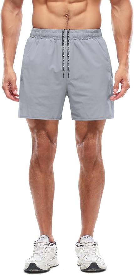 Aolesy Men's 5''/7'' Running Shorts Quick Dry Workout Gym Shorts with Pockets, Tennis Training Athletic(Linerless & Liner)