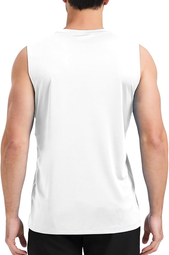 Men's Sleeveless UPF 50+ Swim Shirts Quick Dry Workout Tank Top UV Protection Running Gym Muscle T Shirts