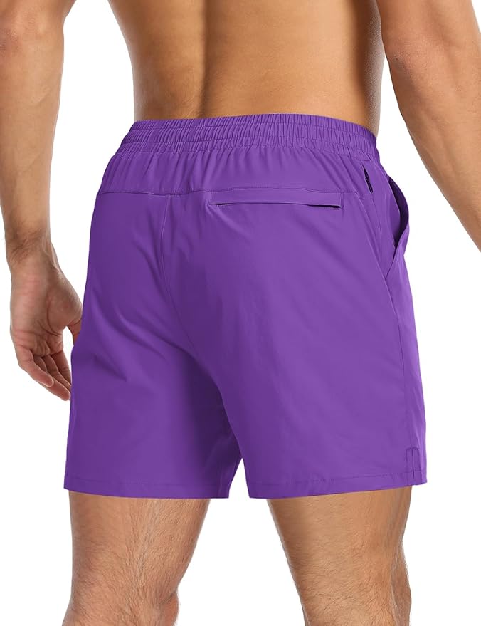 Aolesy Men's 5''/7'' Running Shorts Quick Dry Workout Gym Shorts with Pockets, Tennis Training Athletic(Linerless & Liner)