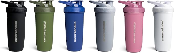 Smartshake Reforce Stainless Steel Protein Shaker Bottle 900 ml | 30 oz - Leakproof Screw-on Lid - BPA Free – Non Insulated Bottle- Unisex (Deep Rose)