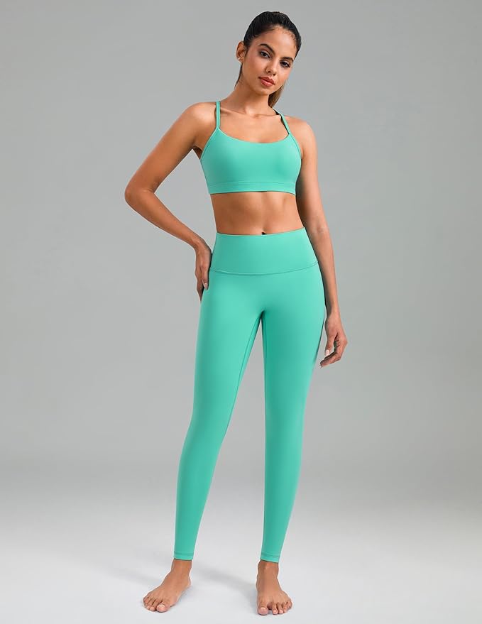 Colorfulkoala Dreamlux No Front Seam Leggings for Women 25"/28" Inseam, Seamless High Waisted Buttery Soft Yoga Pants