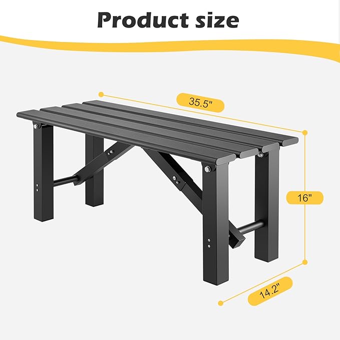 TECSPACE 2-Person Instant Folding Bench, 330 LBS Capacity Lightweight Aluminum Foldable Bench, No Assembly Required, Sets Up in 3 Seconds