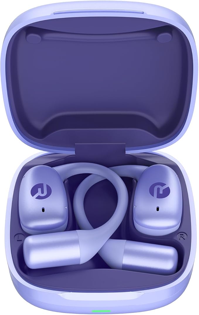 Raycon Essential Open Earbuds โ True Wireless Open Ear Bluetooth 6.0 Headphones, Ultra-Lightweight, Comfort Hook Design, IPX4 Water Resistant, 36 Hours of Battery Life (Purple)