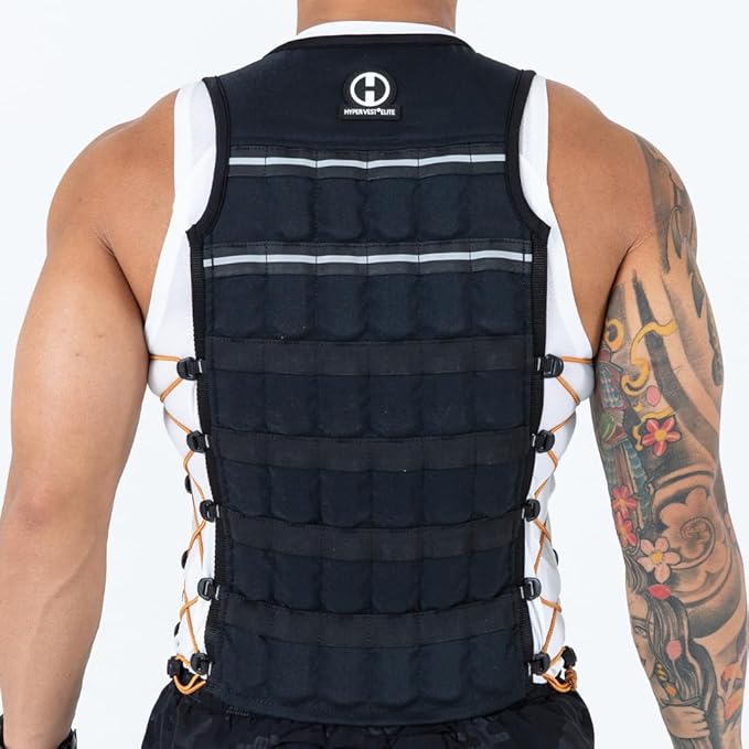 Hyperwear Hyper Vest ELITE Fully Adjustable Weight Vest - Stretch CORDURA® Fabric Zipper Thin Steel Weights - Weighted Vests for Running, Strength, Endurance, Walking - Sizes S, M, L, XL