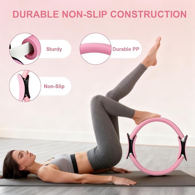 Home Pilates Kit for Women - 14 Pcs Pilates Equipment Set with Pilates Ring and Ball, 5 Resistance Bands Etc Accessories for Beginners Home Workouts - Includes Workout Guide