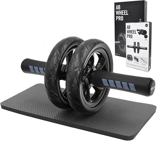 Convertible Ab Wheel Roller,Abs & Core Workout, Exercise Wheel with Knee Pad, Double Wheel Set with Dual Fitness Strength Training Modes at Gym or Home