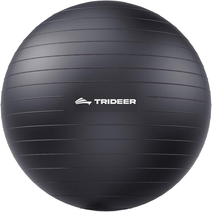 Trideer Extra Thick Yoga Ball Exercise Ball, 5 Sizes Gym Ball, Heavy Duty Ball Chair for Balance, Stability, Pregnancy, Quick Pump Included