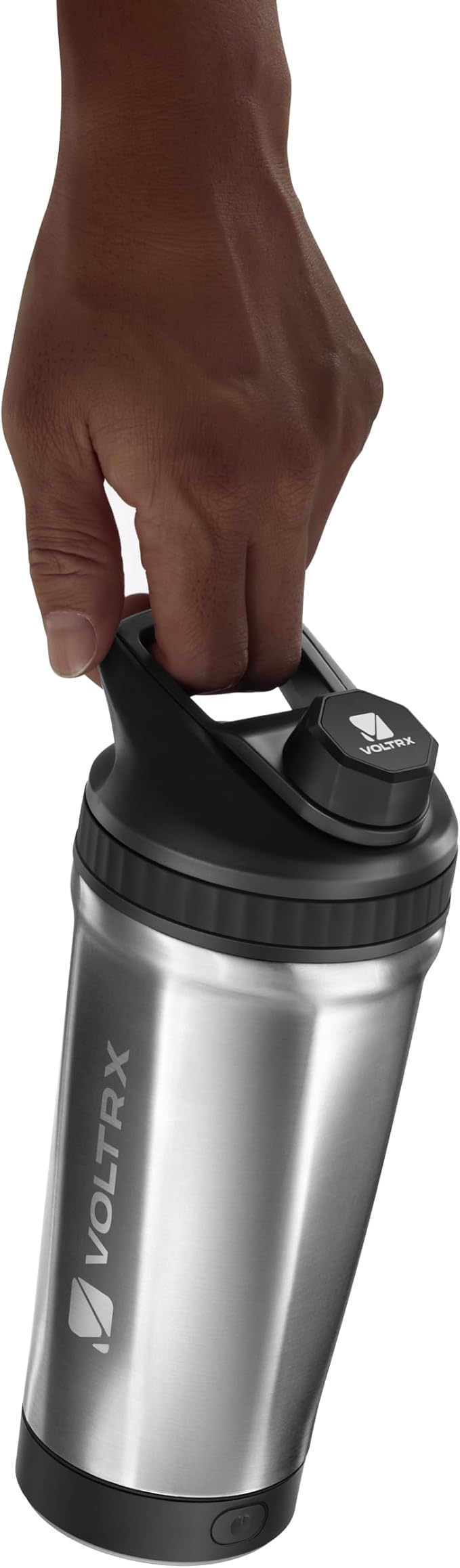 VOLTRX ChillMix Shaker Bottle Insulated Stainless Steel - USB C Rechargeable Electric Protein Shake Mixer, Shaker Cups for Protein Shakes and Meal Replacement, Misty Lilac, 16 oz