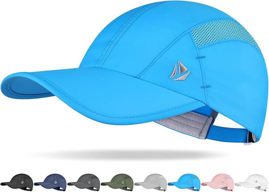Quick-Dry Running Hat for Men & Women Cooling Hat UPF 50+ Thin Baseball Cap Lightweight Breathable Mesh Sport Hats