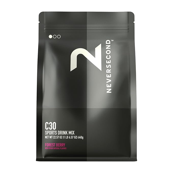 Neversecond C30 Sports Drink, High-Performance Electrolyte Hydration & Nutrition, Never2 Sports Drink Mix for Triathlons, Cycling & Marathons – Forest Berry - (640g, 20 Serving-Count)