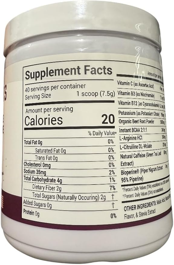 Superfood Beets Powder, 10.59oz 40 Servings - Beetroot Powder Organic Beet Root Blend with Green Tea & Berry Flavor, Non-GMO, Plant-Based Drink Mix