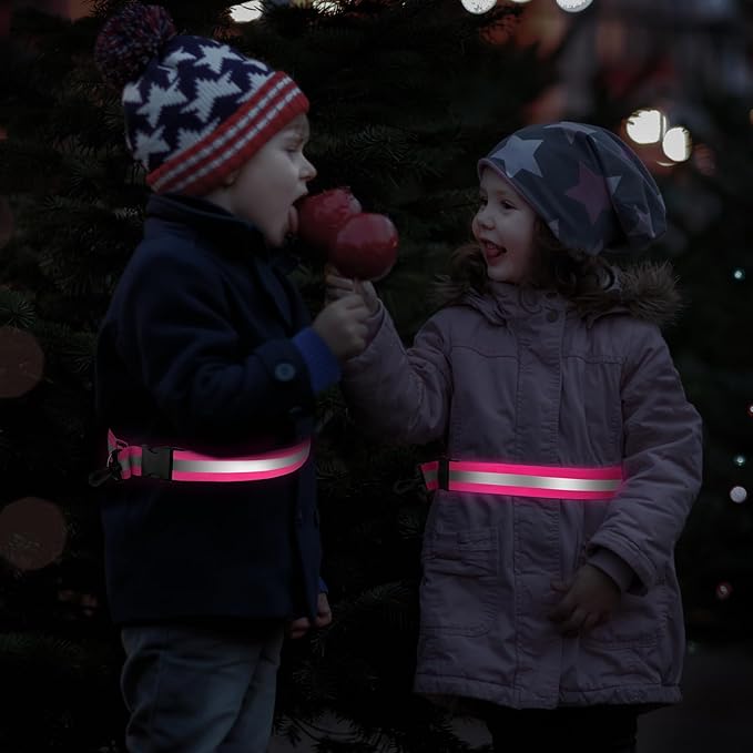 Reflective Sash for Walking at Night, High Visibility Reflective Running Gear Night Walking Safety Gear for Men Women Kids, Reflective Sash with 2 Pcs Reflective Armbands for Running Walking