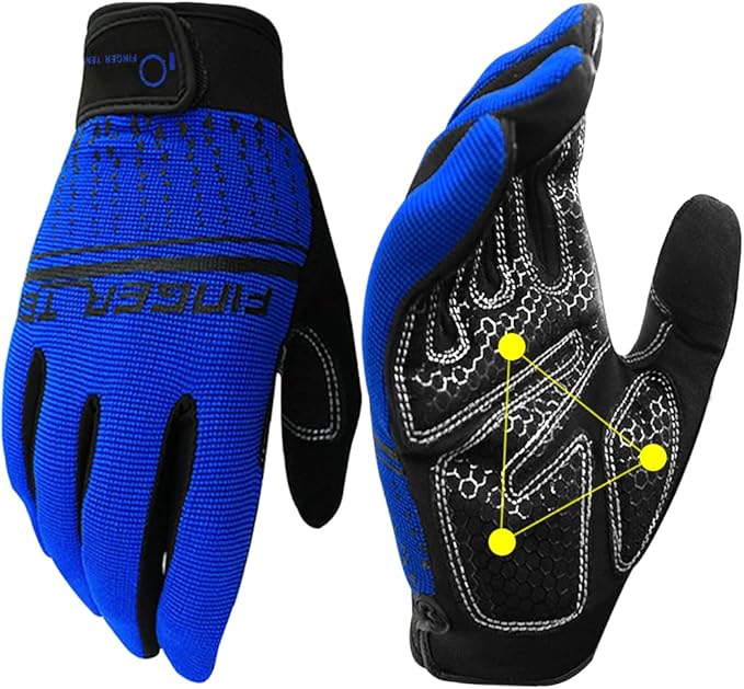 Full Finger Workout Gloves Weight Lifting Touchscreen for Men Women with Padding, Full Hand Gym Exercise Gloves Male Female, Non Slip Fitness Gloves Extra Grip for Cycling Climbing Hiking