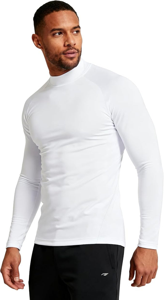 Mens Thermal Shirts Long Sleeve, Athletic Mock Neck Outdoor Midweight Top Slim Fit Moisture Wicking Warm Undershirt