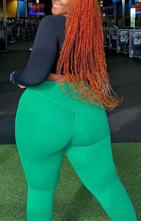 Aoxjox High Waisted Workout Leggings for Women Tummy Control Buttery Soft Yoga Metamorph Deep V Pants 26"