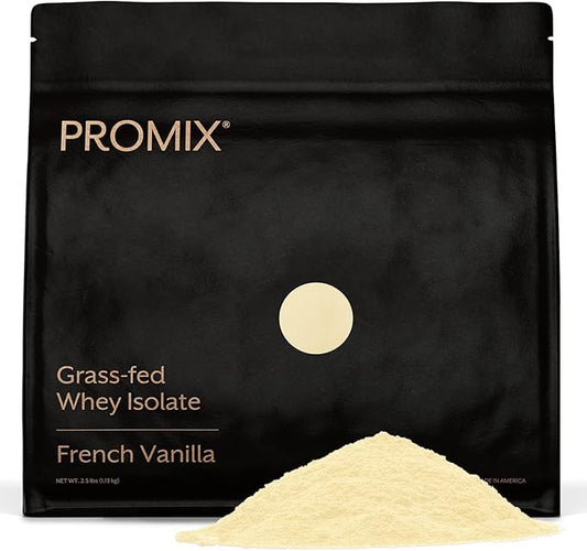 ProMix Nutrition Whey Protein Isolate Powder, Vanilla - Grass-Fed - Post Workout Fitness & Nutrition Shakes, Smoothies, Baking & Cooking Recipes - Gluten-Free & Keto-Friendly - 2.5 Pound (Pack of 1)