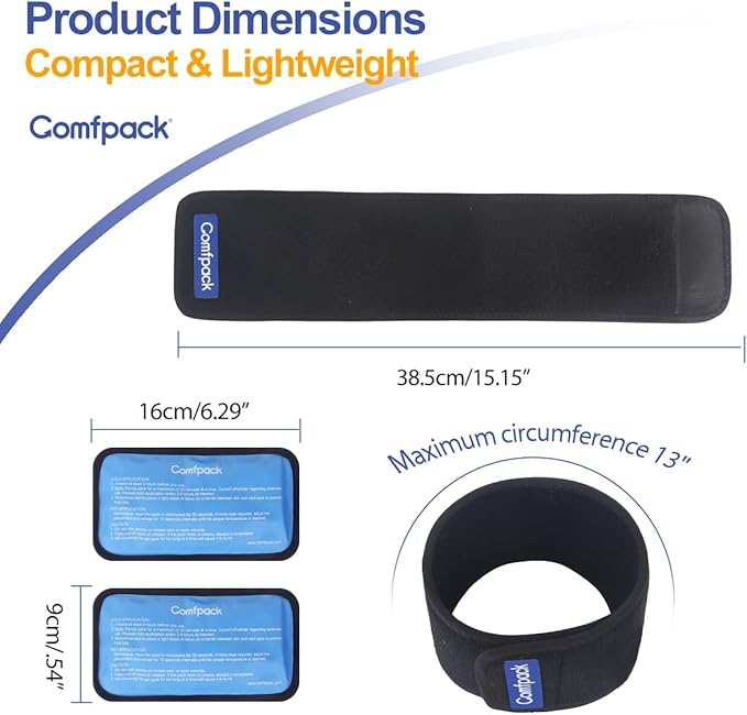 Cold Therapy Wrap with 2 Gel Packs for Pain Relief, Reusable Gel Ice Pack for Arch, Foot, Wrist, Ankle, Relief for Arch Pain, Plantar Fasciitis, Instep Pain, Swelling, Extensor Tendonitis