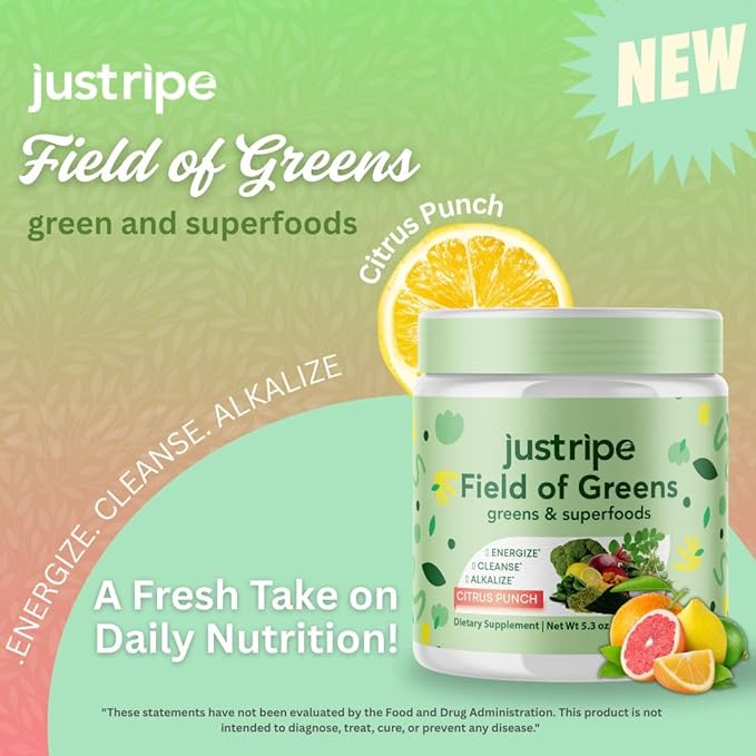 Field of Greens Superfood Powder with Organic Spirulina, Chlorella, Beet Root Powder - Bacillus Coagulans Probiotic, A Plant-Based Mix Supporting Gut Health, Immunity, Bloom into Health, 28 Scoops (1)