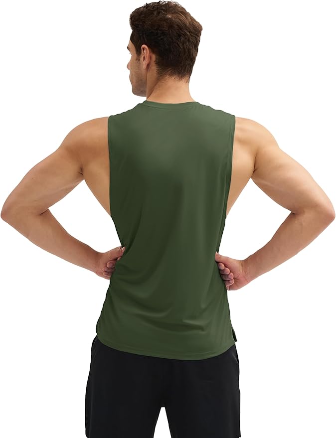 MAGCOMSEN Men's UPF 50+ Tank Top Quick Dry Summer Workout Muscle Sleeveless Shirts for Swim Beach Bodybuilding