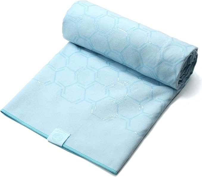Eunzel Yoga Towel for Hot Yoga,Non-Slip Double Sided Silicone Grip Towel Absorbent Microfiber Towel for Hot Yoga, Vinyasa and Power 26.5"x72", Blue