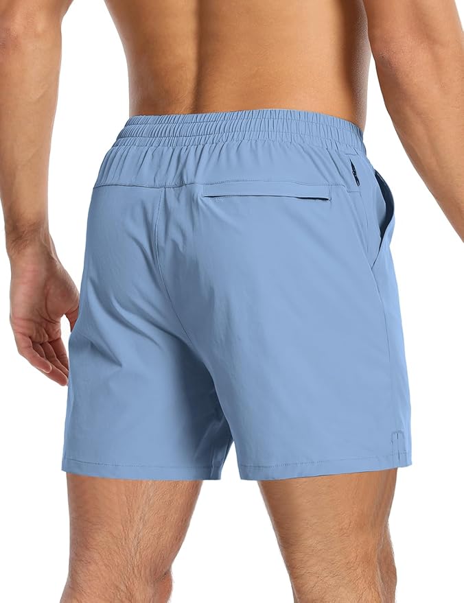 Aolesy Men's 5''/7'' Running Shorts Quick Dry Workout Gym Shorts with Pockets, Tennis Training Athletic(Linerless & Liner)