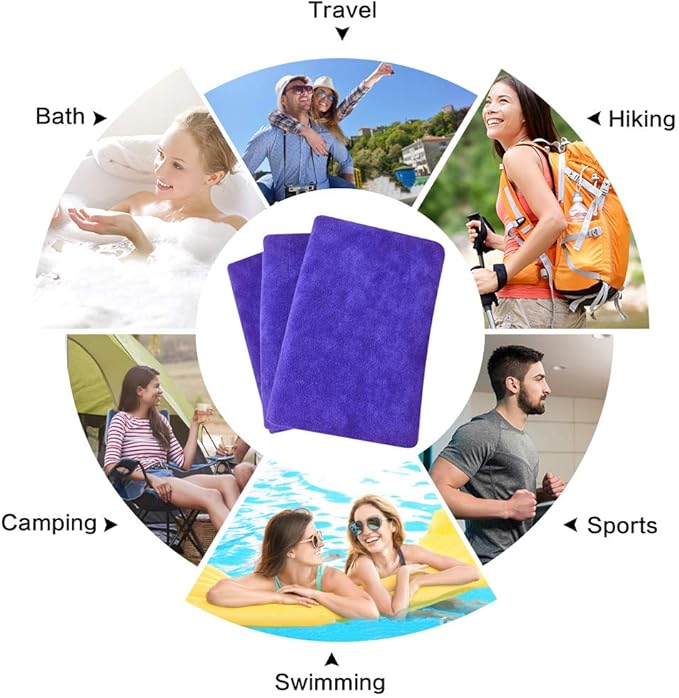 SINLAND Microfiber Gym Towels Sports Fitness Workout Sweat Towel Super Soft and Absorbent 3 Pack 16 Inch X 32 Inch