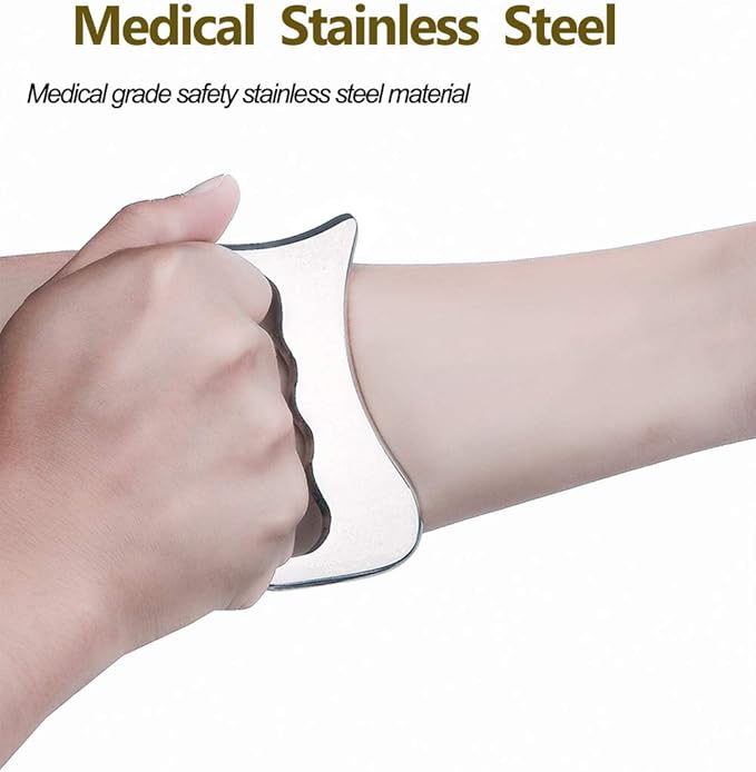 FeelFree Sport Stainless Steel Gua Sha Tools-Massage Scraping Tool for Soft Tissue Mobilization,Physical Therapy for Back, Legs, Arms