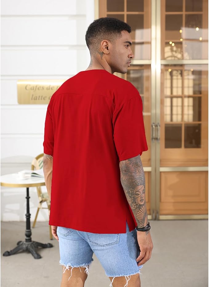 Men's Oversized Workout T-Shirts Lightweight Quick Dry Short Sleeve Tshirts Crew Neck Loose Fit Athletic Tops